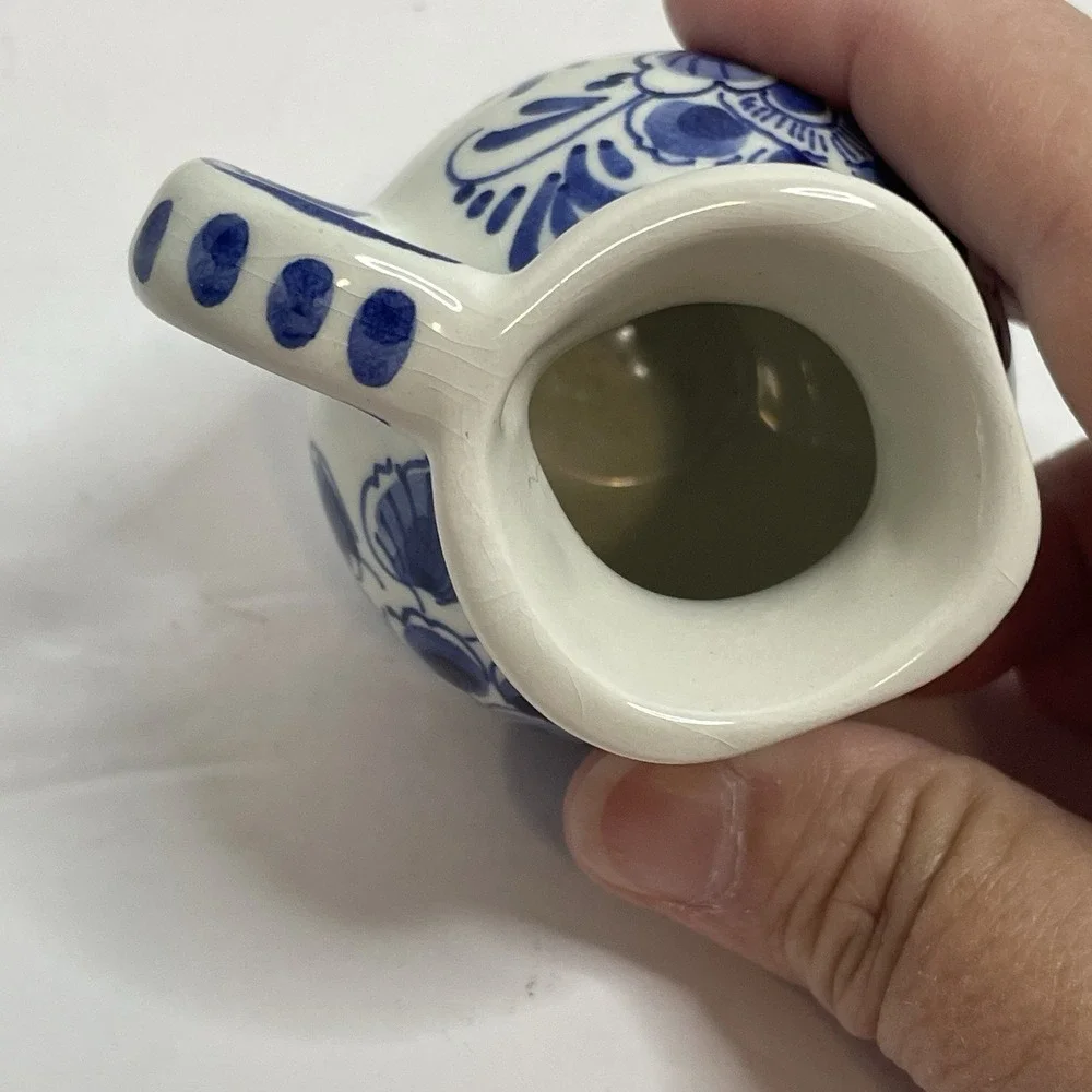 Vintage De Delftse Mini-Pitcher Creamer Delft Pottery Three Stars D.P. Holland